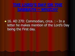 The lord’s day or the sabbath – which [updated may 2016] | PPTX