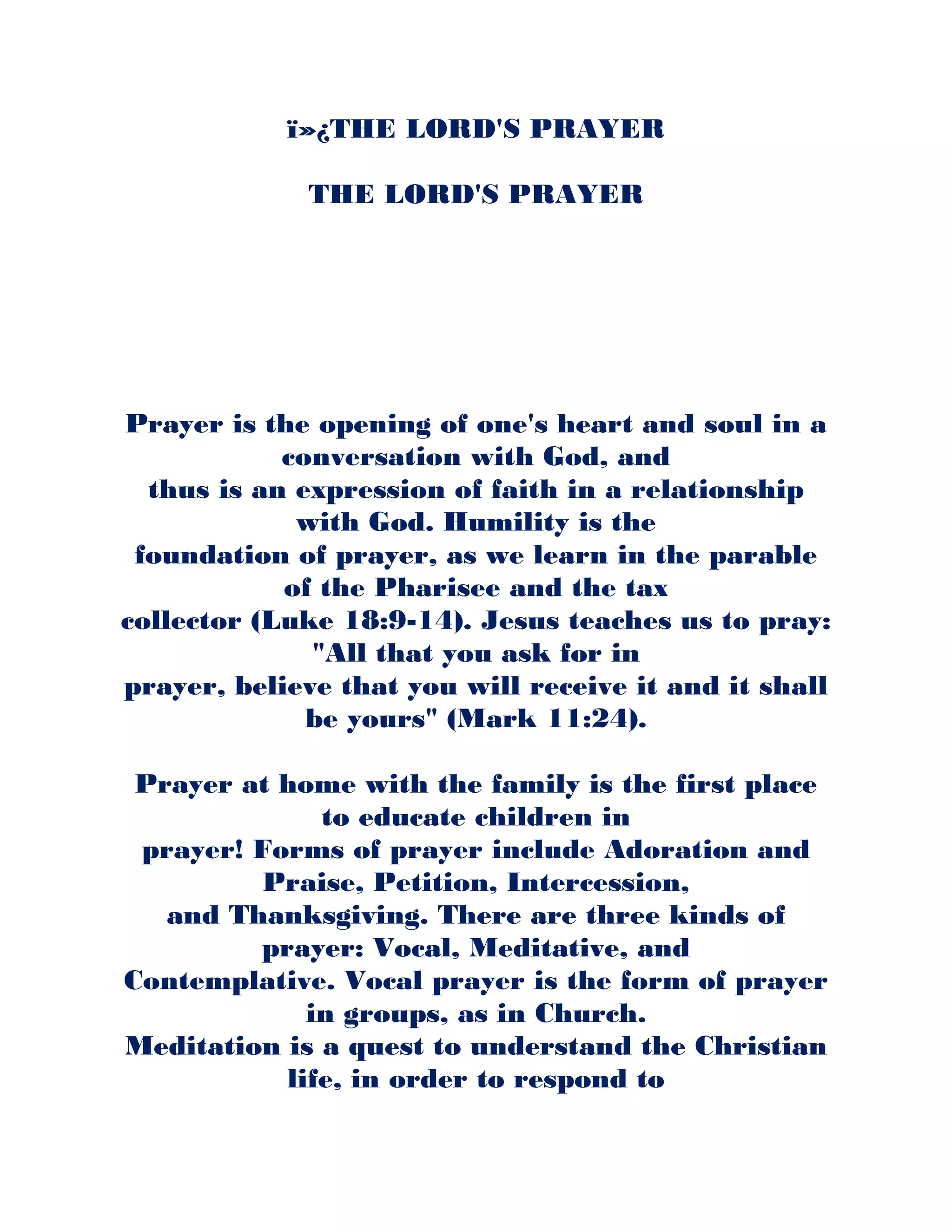 The lord's prayer | PDF