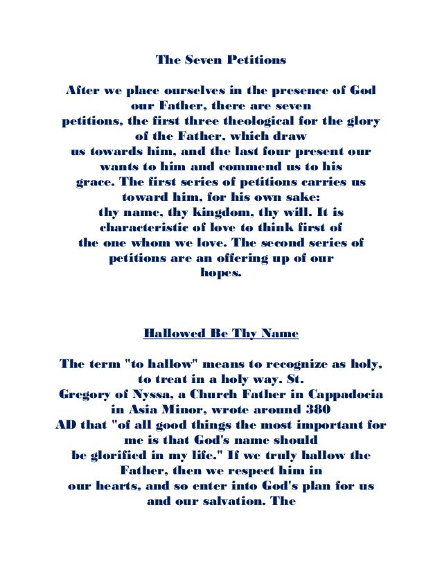 Dissertation odonnell on the lords prayer