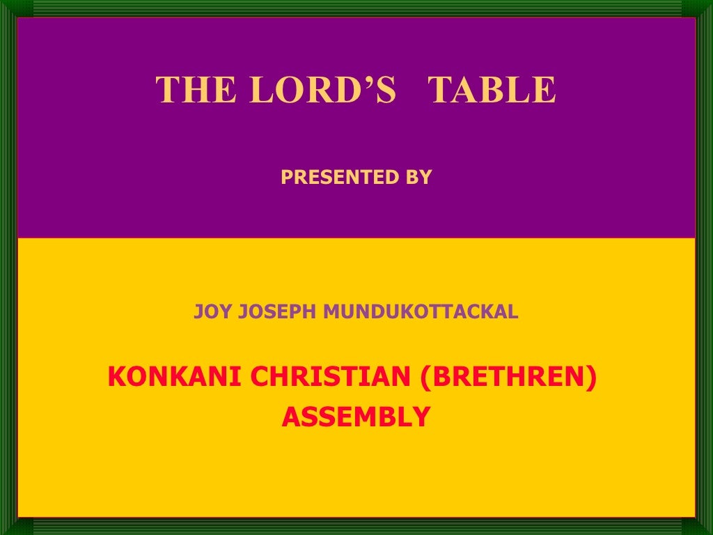 The Lord’S Table