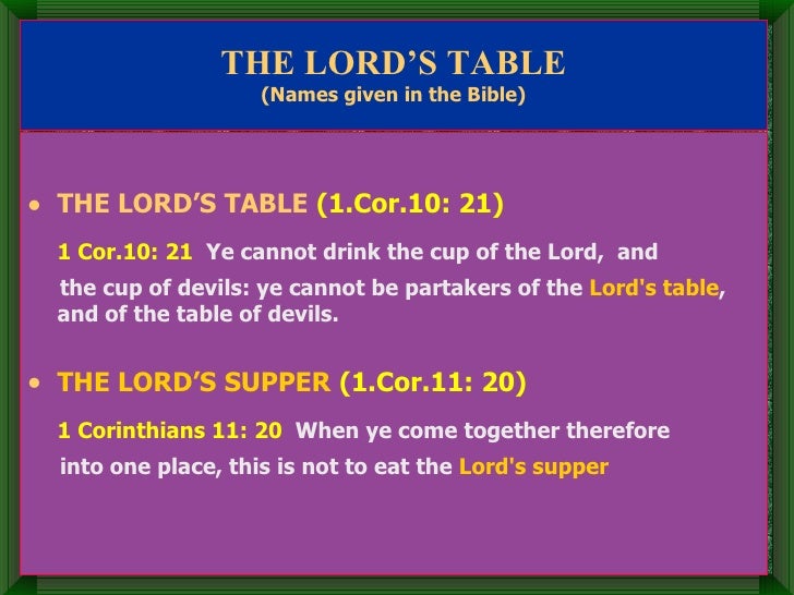 The Lord’S Table