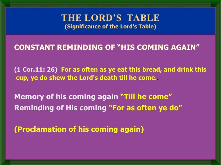 The Lord’S Table