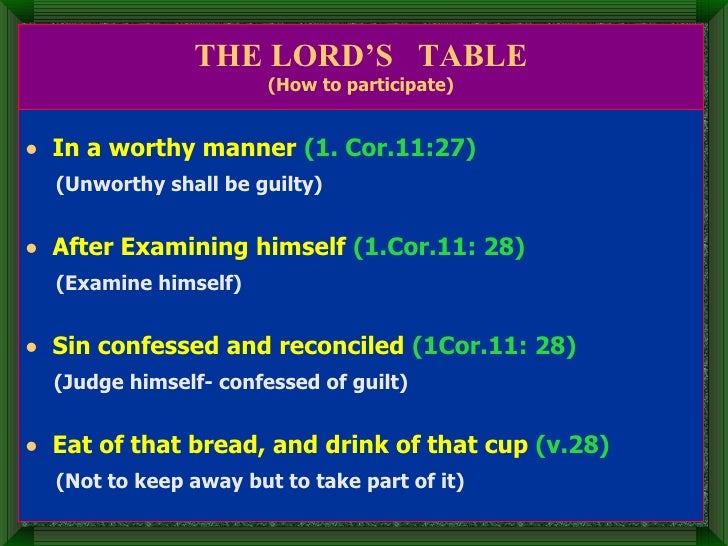 The Lord’S Table