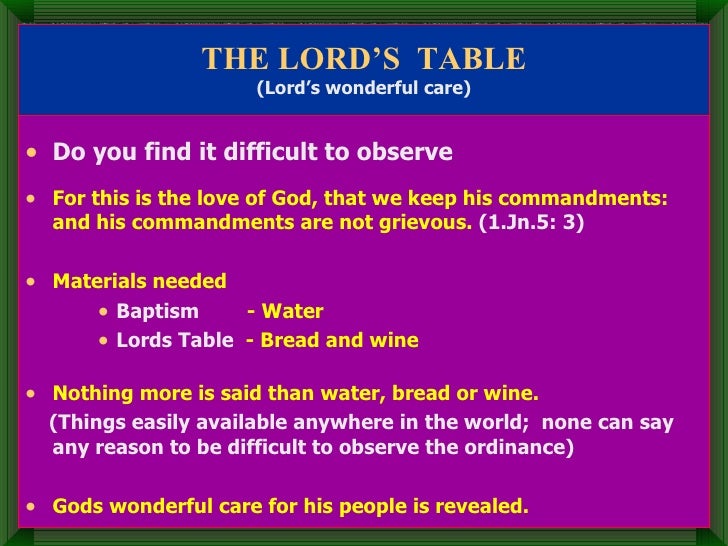 The Lord’S Table
