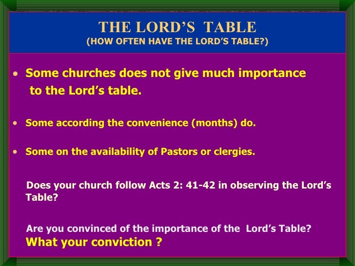 The Lord’S Table
