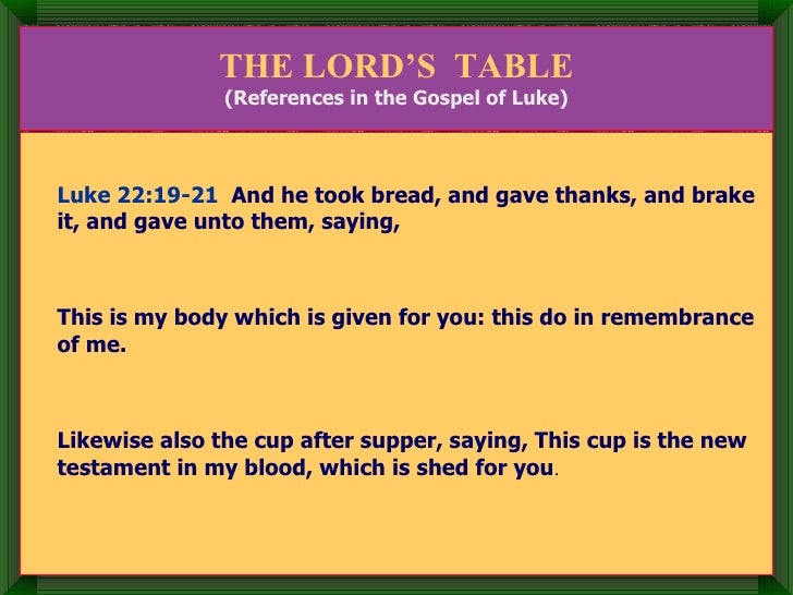 The Lord’S Table