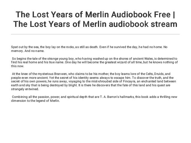 merlin book 1 the lost years merlin book 1 the lost years
