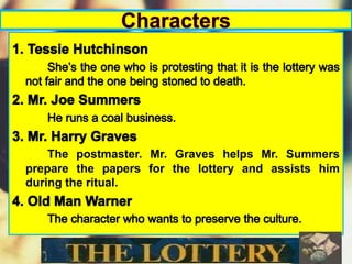 the lottery by shirley jackson summary