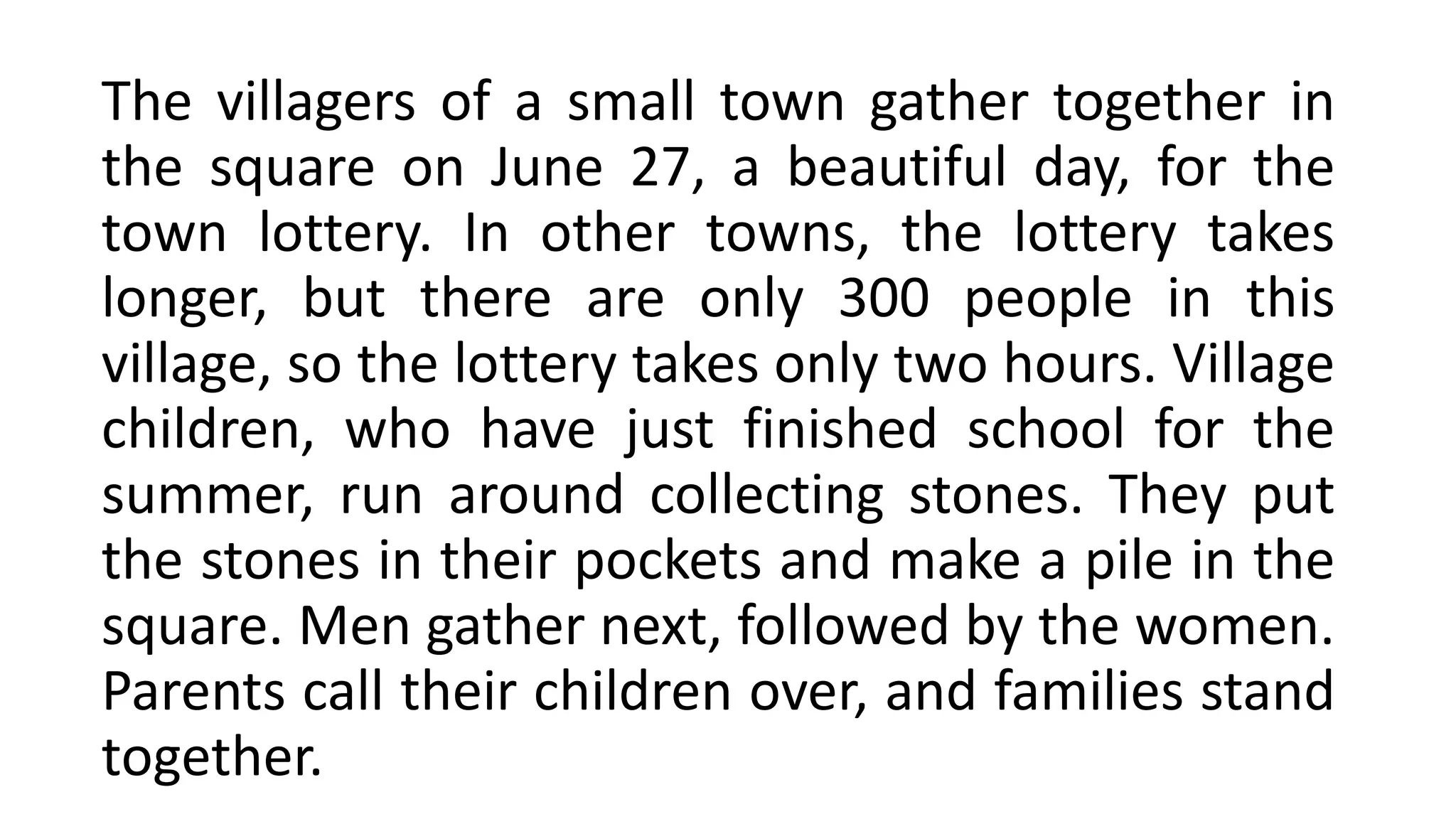 The Lottery Shirley Jackson Pptx