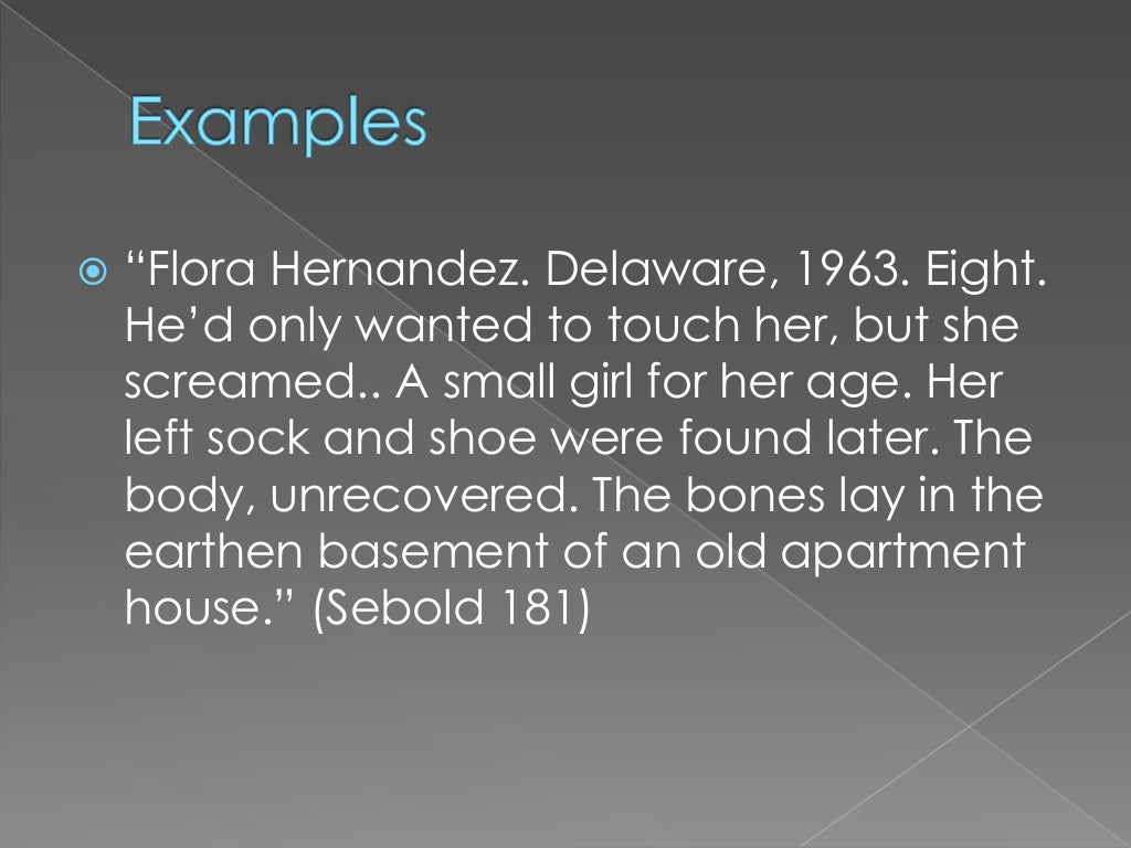 The lovely bones death scene book picture