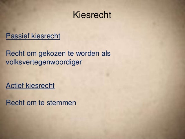 Verschil Actief En Passief Kiesrecht