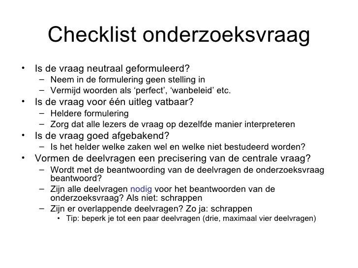 Onderzoeksvraag  Thema 4 Scriptieworkshop