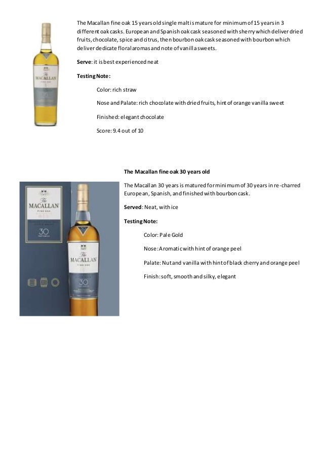 macallan whiskey price list