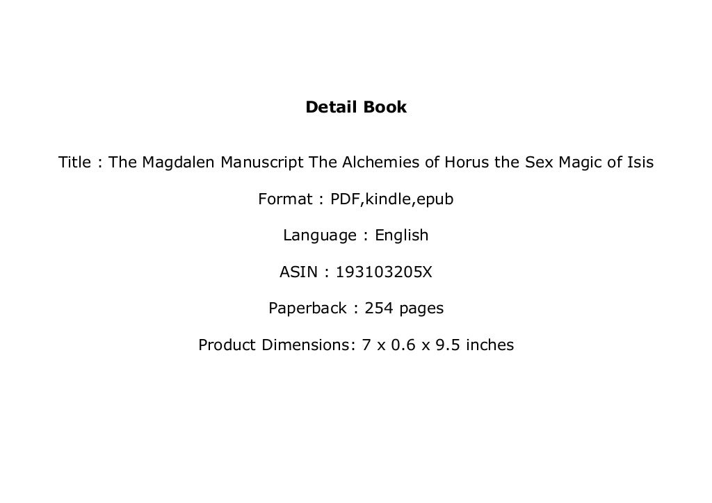 the magdalen manuscript the magdalen manuscript