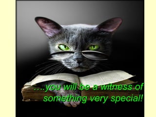 ….you will be a witness of
 something very special!
 