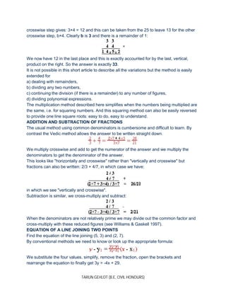 Cross Pattern Vedic Math The magic of vedic maths | PDF