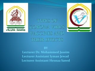 BY
Lecturer Dr. Mohammed Jassim
Lecturer Assistant Iyman Jewad
Lecturer Assistant Hesnaa Saeed
 