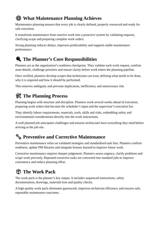 The Maintenance Planning Skill Set Explained | PDF