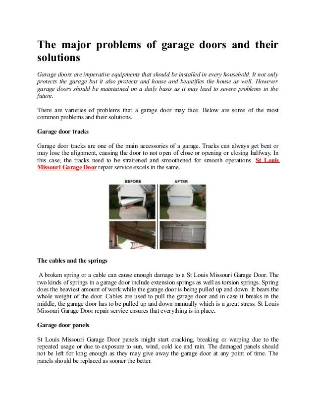 The Major Problems Of Garage Doors And Their Solutions