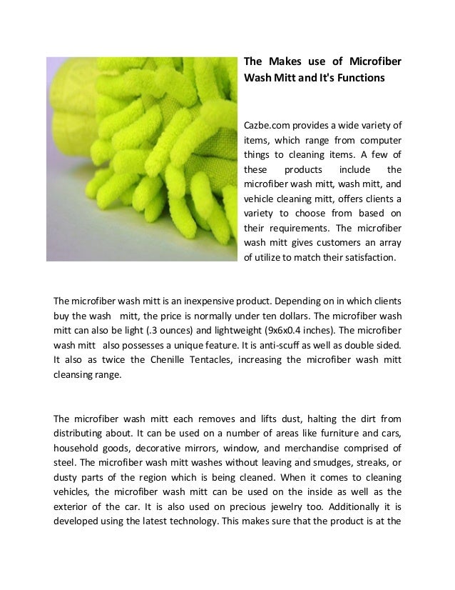 The Makes use of of Microfiber Wash Mitt and It's Functions