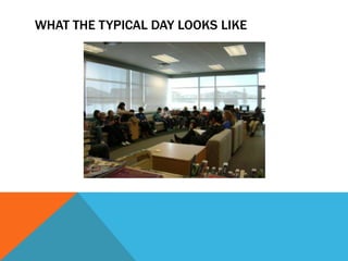 WHAT THE TYPICAL DAY LOOKS LIKE

 