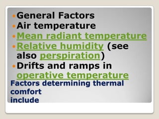 Temperature Operative Confort Themal comfort | PPTX