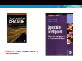 Data gathering is an important element in
OD Interventions.
 