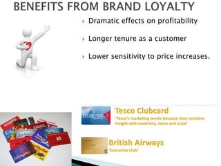  Dramatic effects on profitability
 Longer tenure as a customer
 Lower sensitivity to price increases.
 