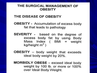 The Management Of Obesity | PPT
