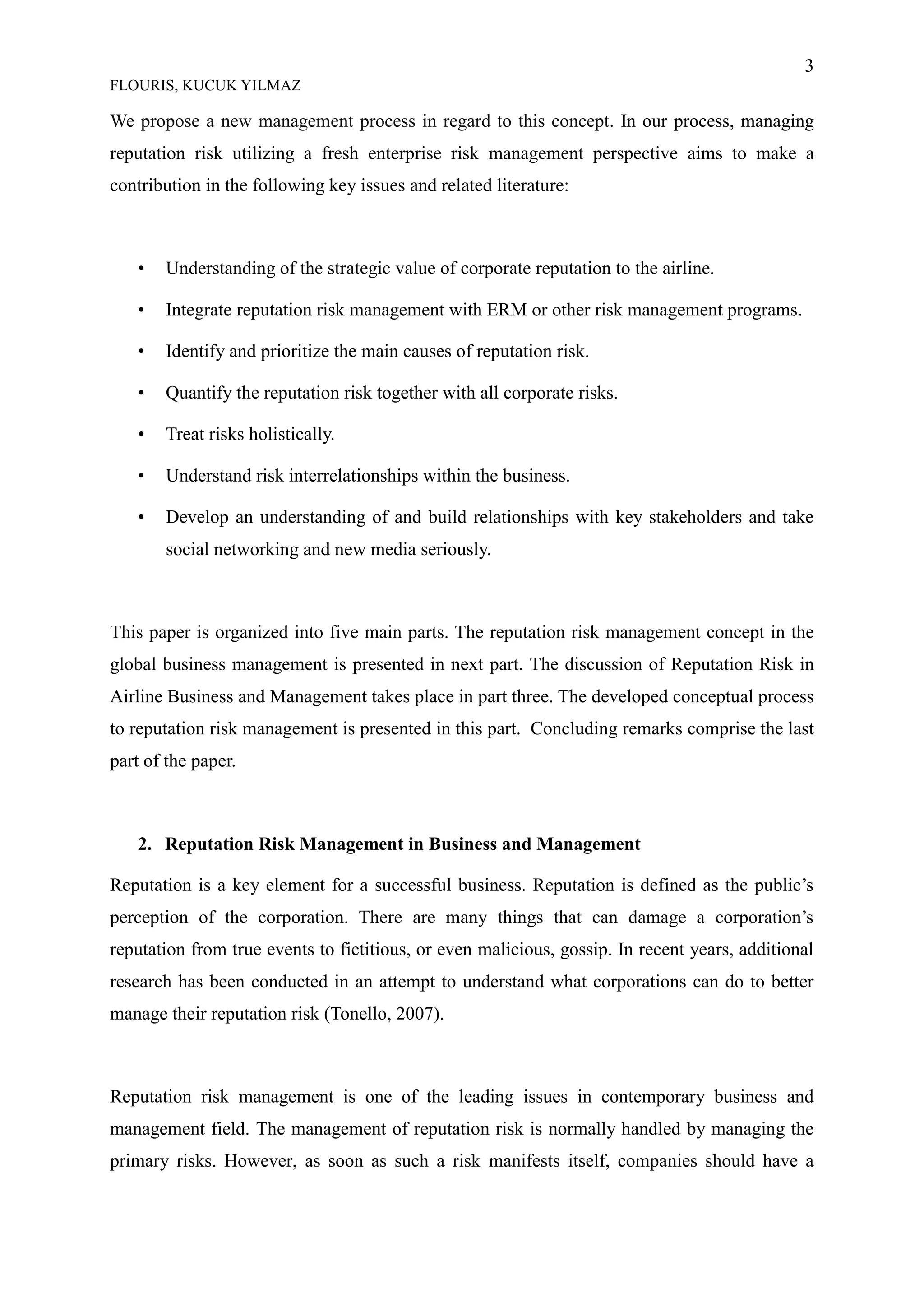 Reputation Risk Management Pdf The management of reputation risk and airline sustainability | PDF