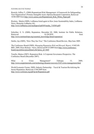 Reputation Risk Management Pdf The management of reputation risk and airline sustainability | PDF