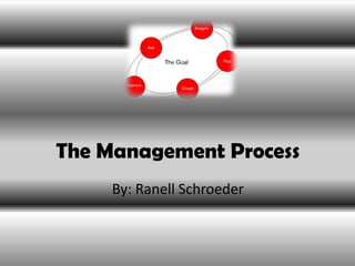 The Management Process
     By: Ranell Schroeder
 