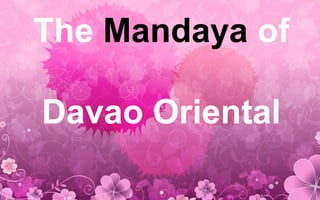 The Mandaya of
Davao Oriental
 