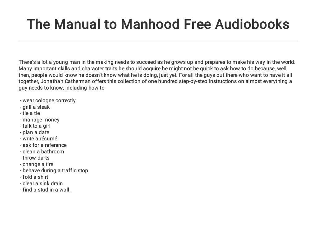 The Manual to Manhood Free Audiobooks