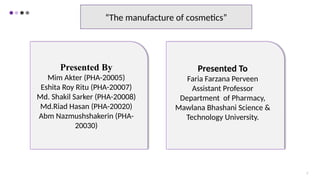 2
Presented By
Mim Akter (PHA-20005)
Eshita Roy Ritu (PHA-20007)
Md. Shakil Sarker (PHA-20008)
Md.Riad Hasan (PHA-20020)
A...