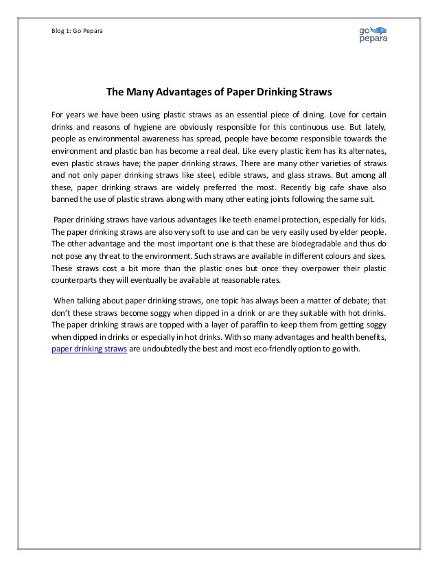 The Many Advantages of Paper Drinking Straws