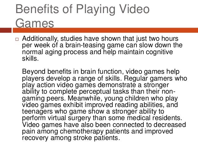 benefit of playing video games essay