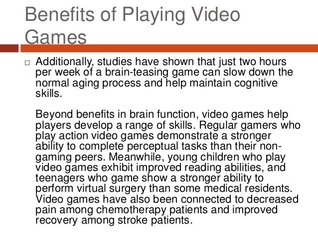 benefits playing video games essay