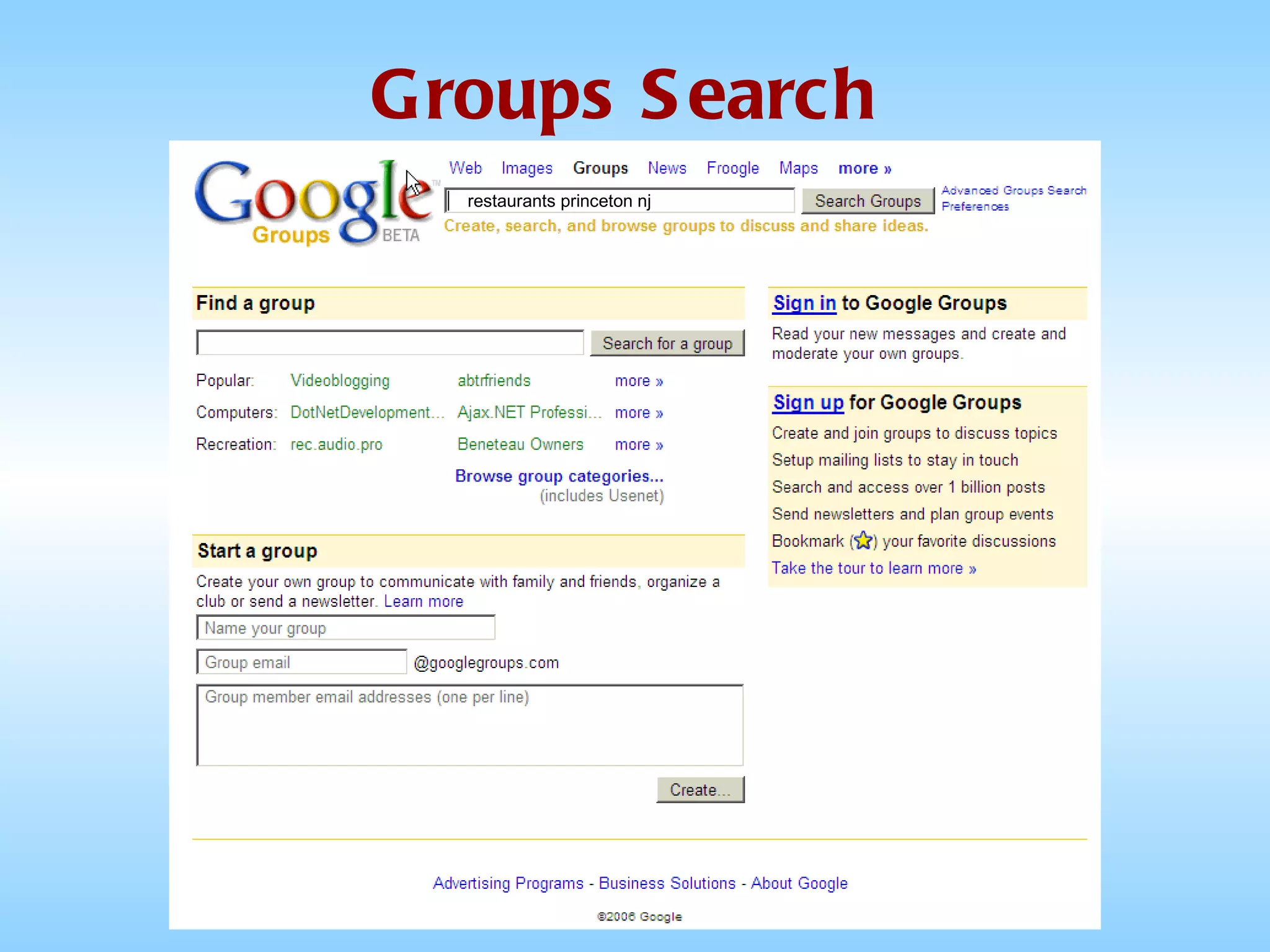 Groups Search restaurants princeton nj 