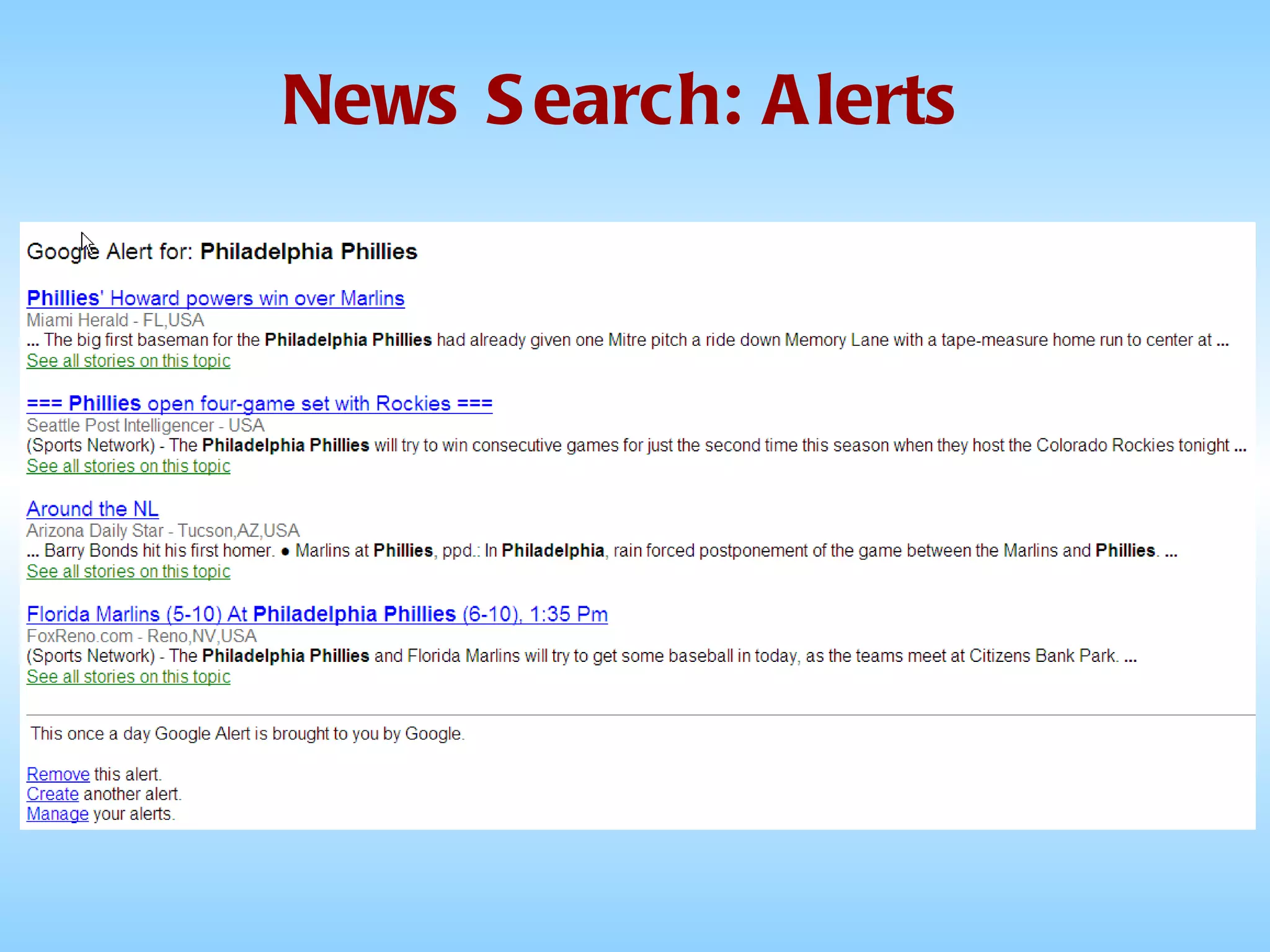 News Search: Alerts 