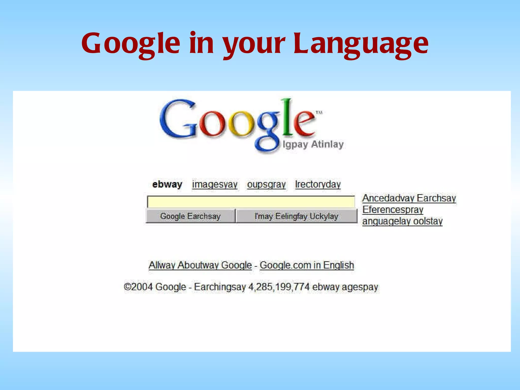 Google in your Language 