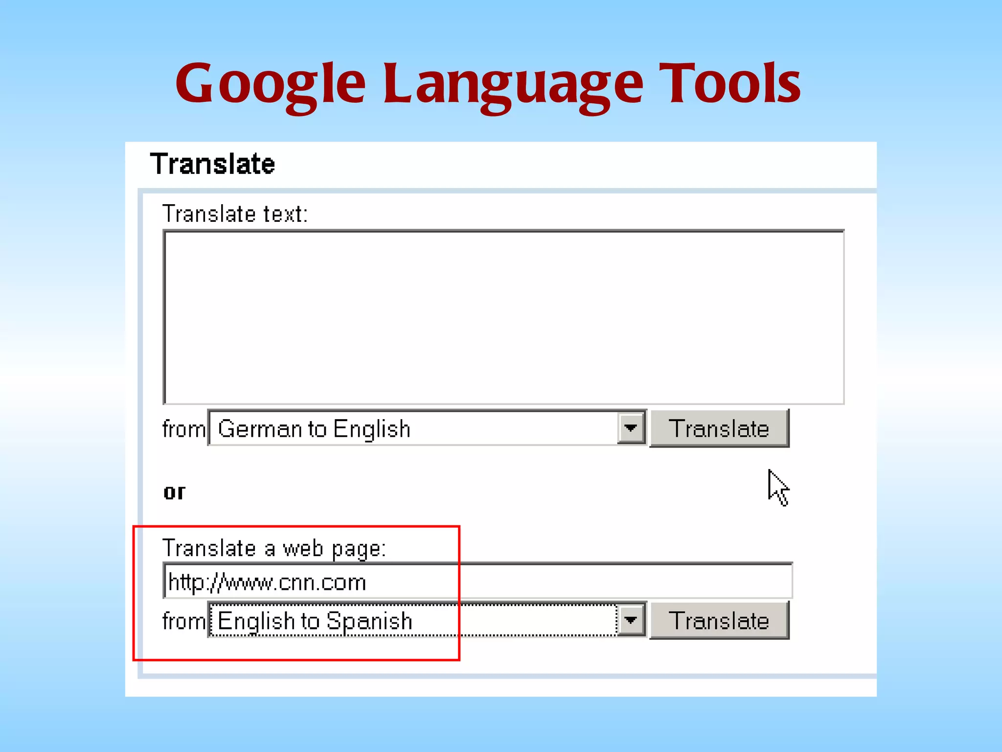 Google Language Tools 