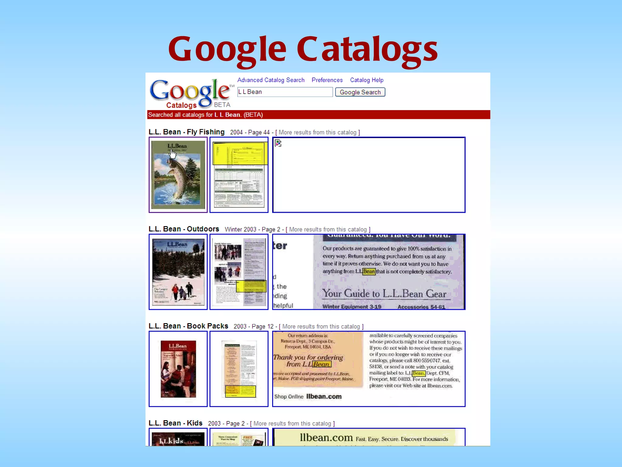 Google Catalogs 