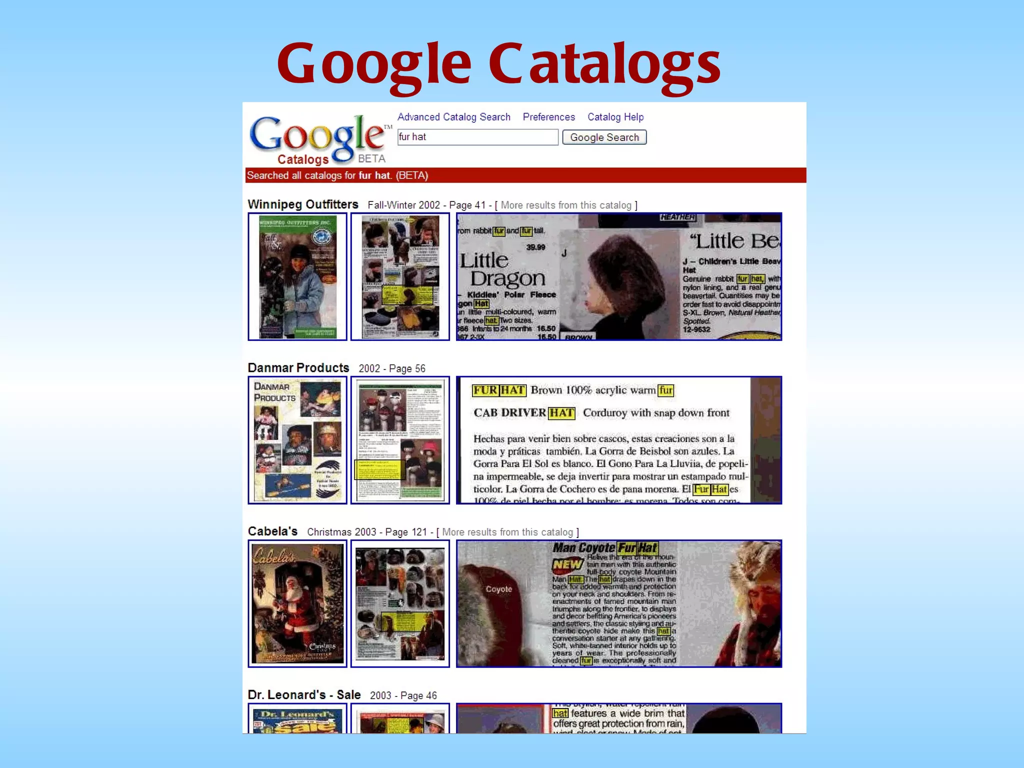 Google Catalogs 