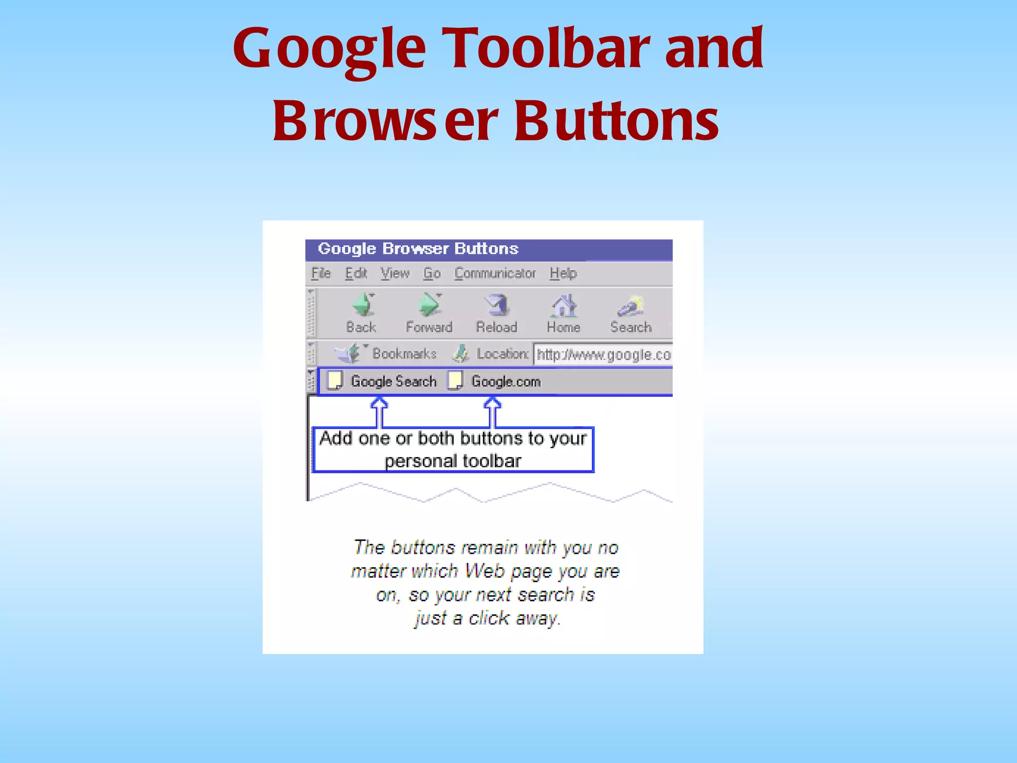 Google Toolbar and Browser Buttons 