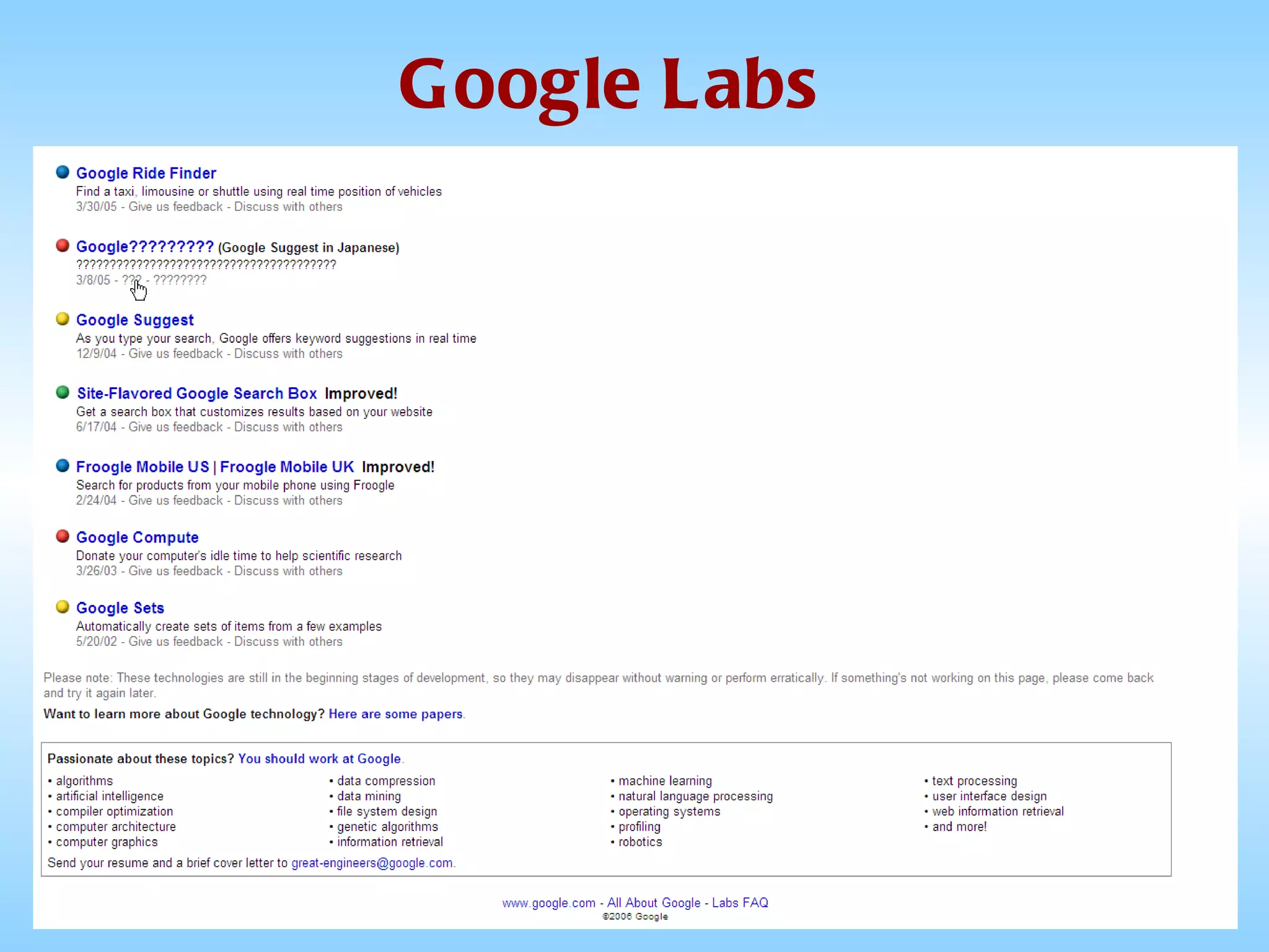 Google Labs 