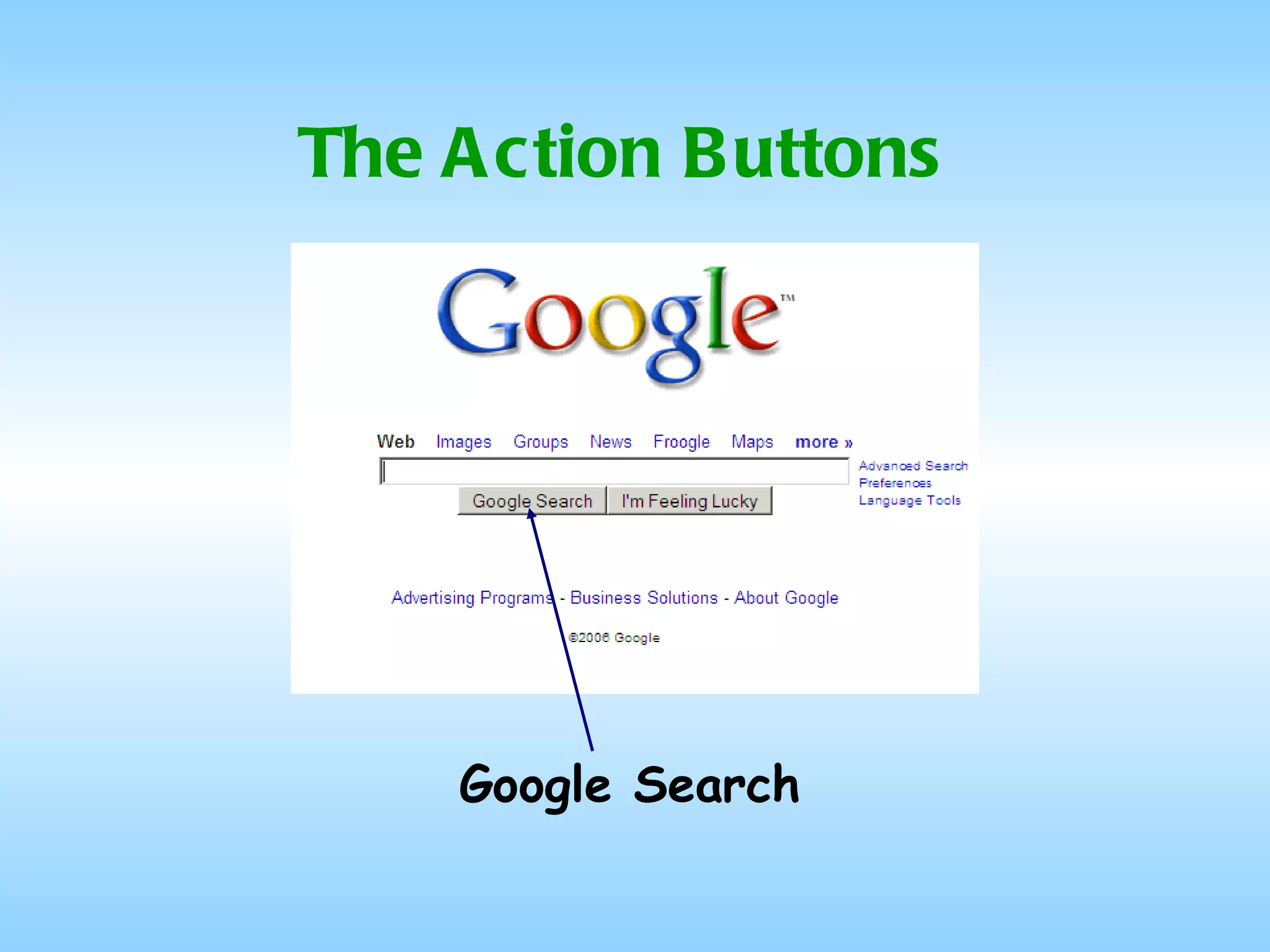 The Action Buttons Google Search 