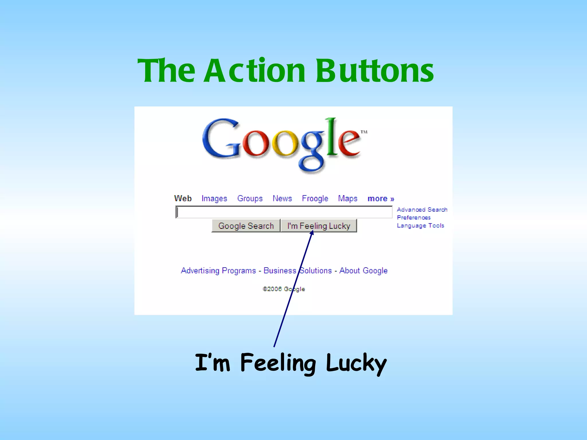 The Action Buttons I’m Feeling Lucky 