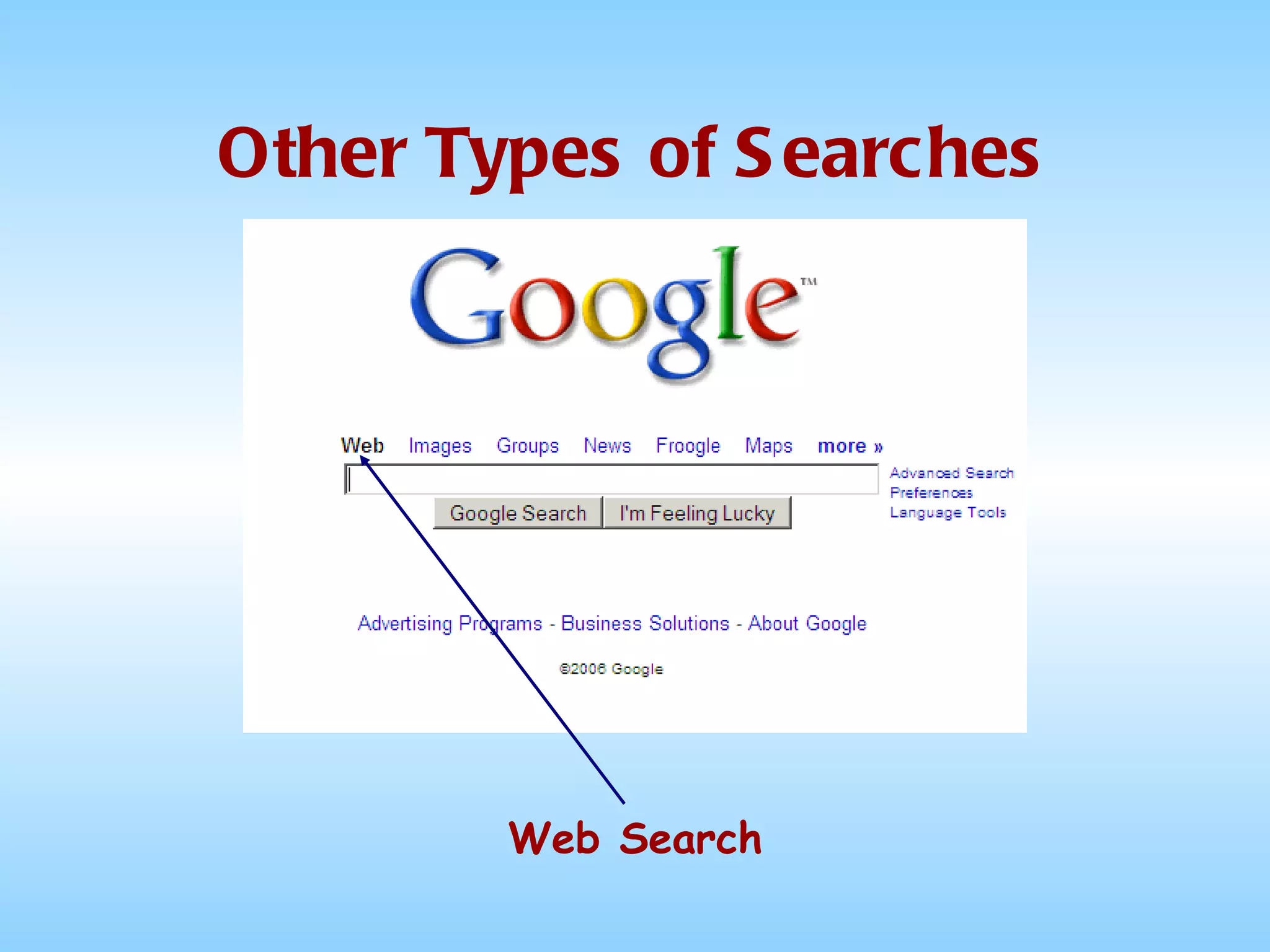 Other Types of Searches Web Search 