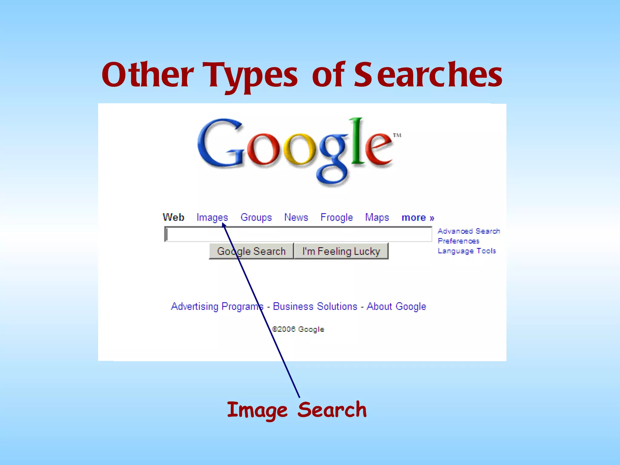 Other Types of Searches Image Search 